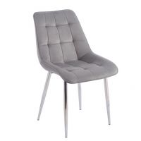 FURNITEX - J262-1(S) Krzesło | Velvet | Riviera 91 szare | Nogi chrom