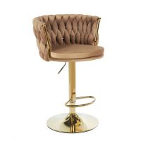 FURNITEX - H4-FX Hoker | Velvet | Cappuccino | Stelaż złoty