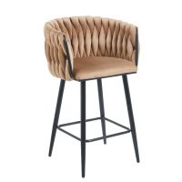 FURNITEX - H7-FX (G) Hoker | Velvet | Cappuccino | Stelaż czarny