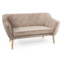 SIGNAL - KARO 2 Velvet Sofa 2 osobowa | Ciemny beż | Bluvel 40 | Nogi BUK | z PL