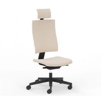 NOWY STYL - 4ME Fotel Obrotowy BL HRUA SOFT SEAT ESP | Oparcie Tapicerowane | Wersja Czarna BL | Zagłówek | Zgodny z Rozporządzeniem z 2023 roku
