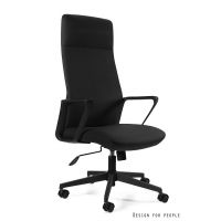 UNIQUE MEBLE - MARK Fotel Obrotowy CM-B250AS-HL | Skóra Naturalna Czarna
