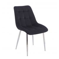 FURNITEX - J262-1(S) Krzesło | Velvet | Riviera 100 czarne | Nogi chrom