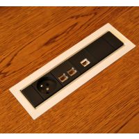 FORMAT - SKLEP - FRAME Mediaport F3M2GB1RJ | 2 x 230 V | 1 x RJ45 kat 5e | 2 Moduły