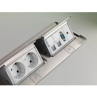 FORMAT - SKLEP - POP UP Mediaport PU1GB1RJ | 1 x 230 V | 1 x RJ45 kat 5e | 2 Moduły