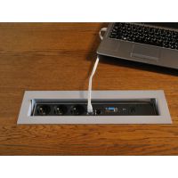 FORMAT - SKLEP - TOP SOCKET Mediaport T6M4GB2RJ1VG | 4 x 230 V | 2 x RJ45 kat 5e | 1 x VGA | 4 Moduły