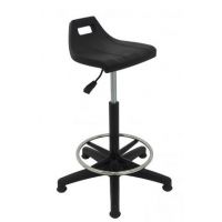 MAZUR KRZESŁA - PU 1 Taboret Black | Wysoki | Podnóżek | Na Stopkach