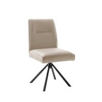 MC AKCENT - DELANE 2S Krzesło | Oparcie ruchome | Obrót siedziska | Skóra krem | Stelaż czarny mat | 1006262