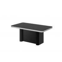 HUBERTUS - GLAMOUR PORTOFINO Stół 160-412x100 | Czarny połysk | Chrom